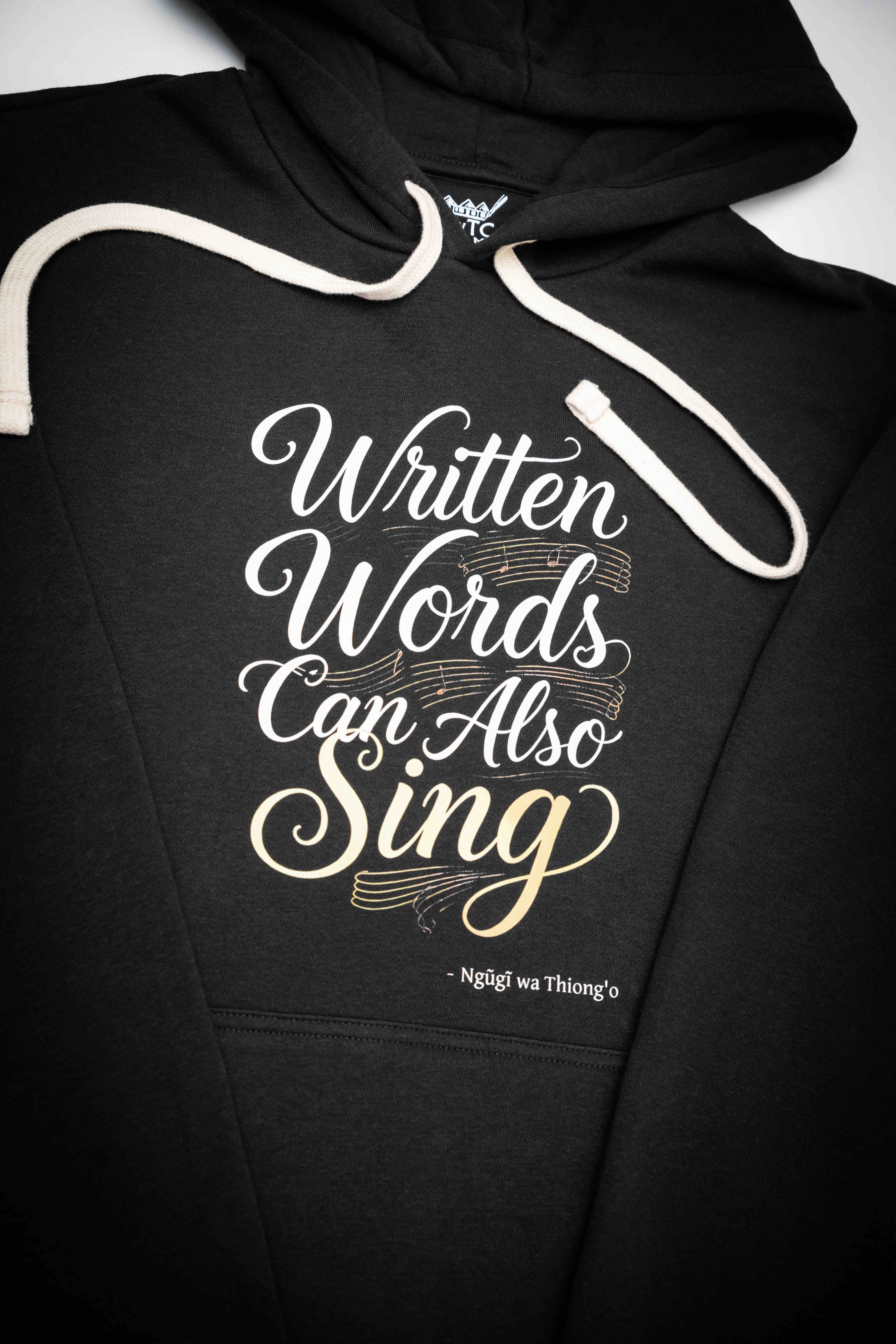 Hoodie Sweatshirt -- white drawstrings